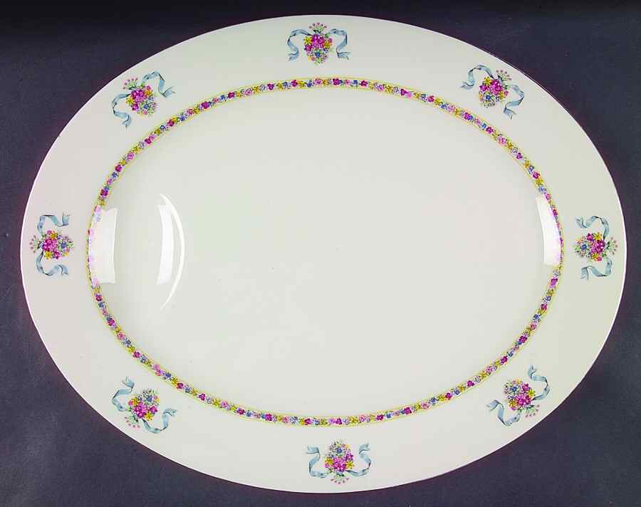 St. Regis Blue 16" Oval Serving Platter by Haviland-1