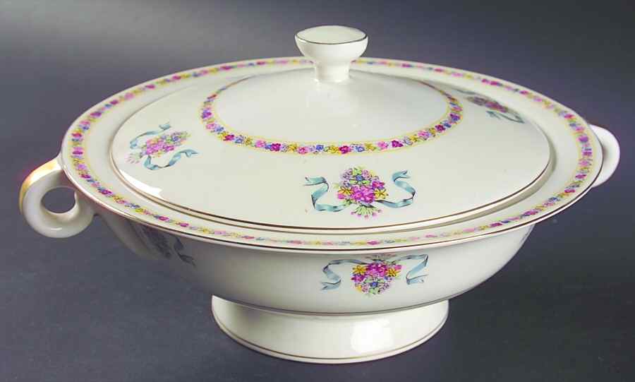 St. Regis Blue Round Covered Vegetable by Haviland-1