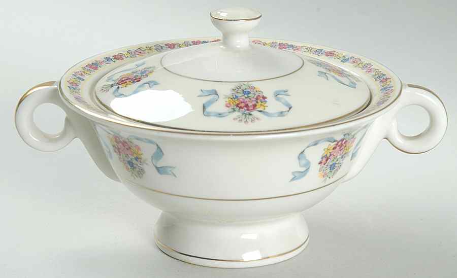 St. Regis Blue Sugar Bowl & Lid by Haviland-1