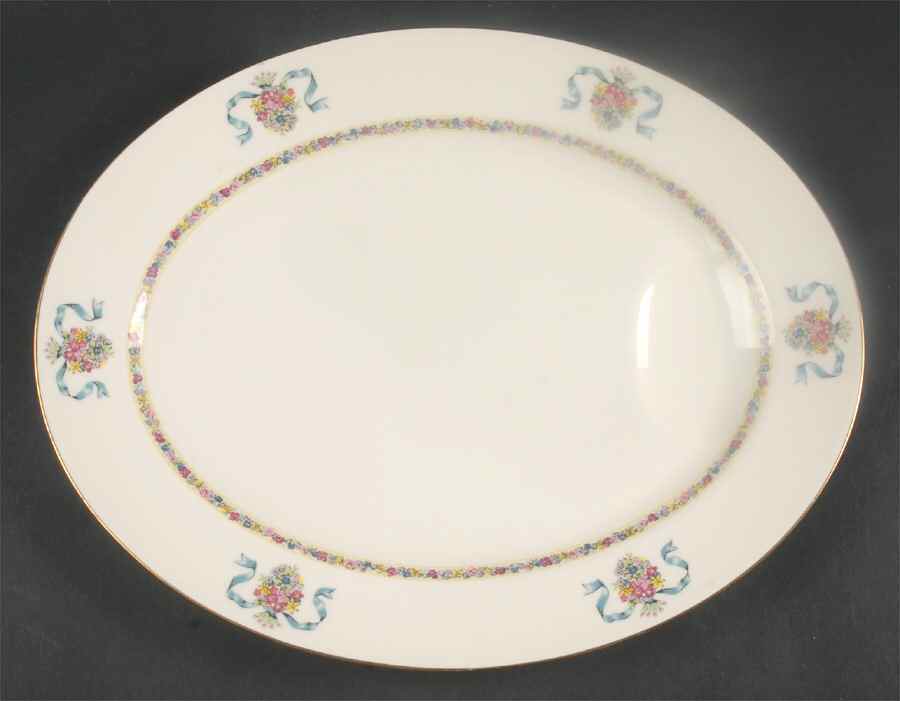 St. Regis Blue 13" Oval Serving Platter by Haviland-1