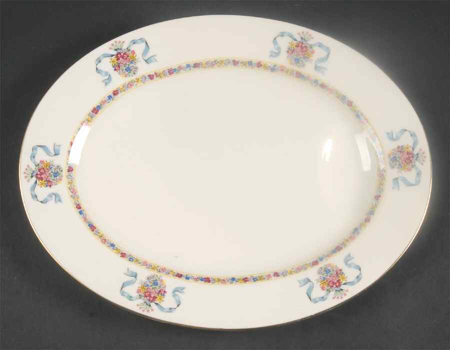 St. Regis Blue 11" Oval Serving Platter by Haviland-1