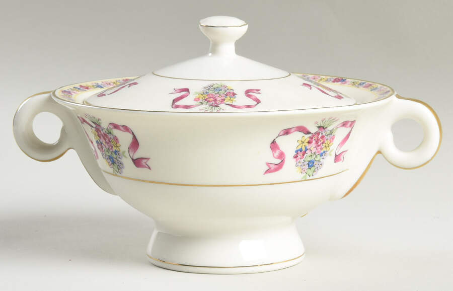 St. Regis Burgundy Sugar Bowl & Lid by Haviland-1