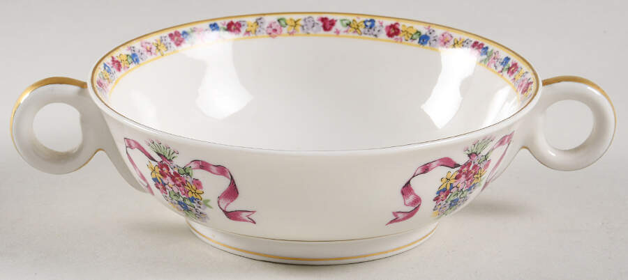 St. Regis Burgundy Footed Cream Soup Bowl by Haviland-1