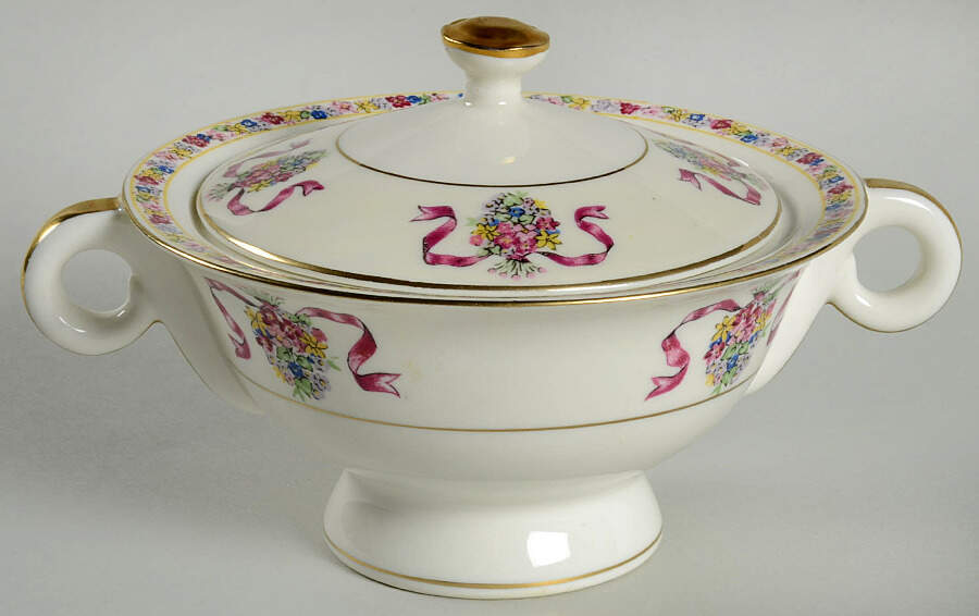 St. Regis Burgundy Sugar Bowl & Lid by Haviland-1