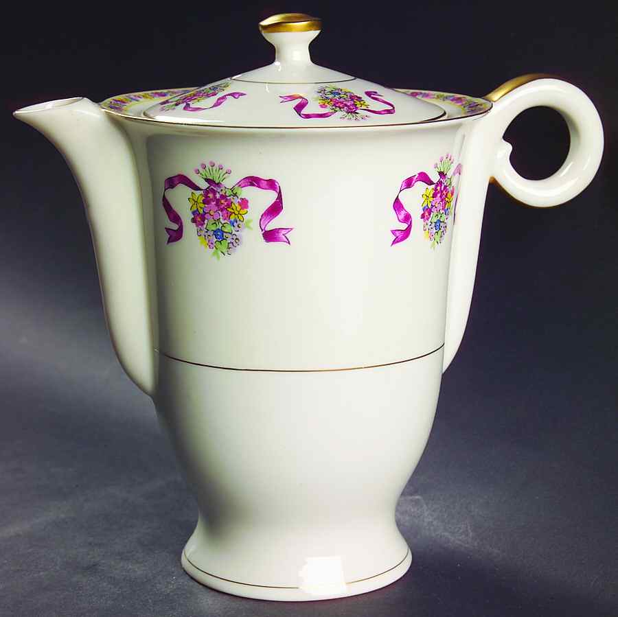 St. Regis Burgundy Coffee Pot & Lid by Haviland-1