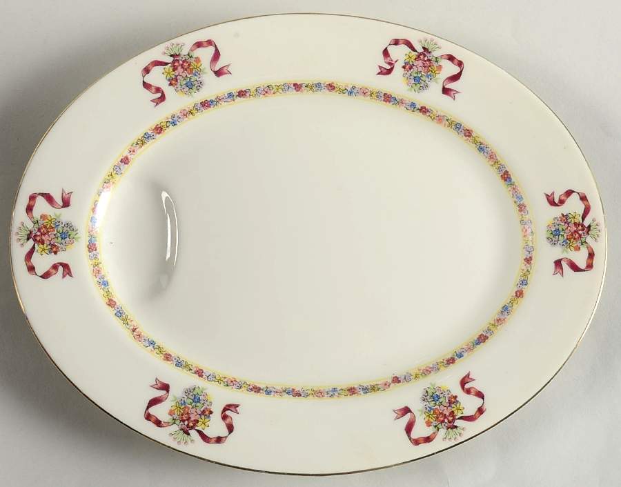 St. Regis Burgundy 11" Oval Serving Platter by Haviland-1