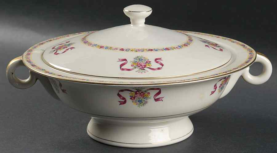 St. Regis Burgundy Round Covered Vegetable by Haviland-1