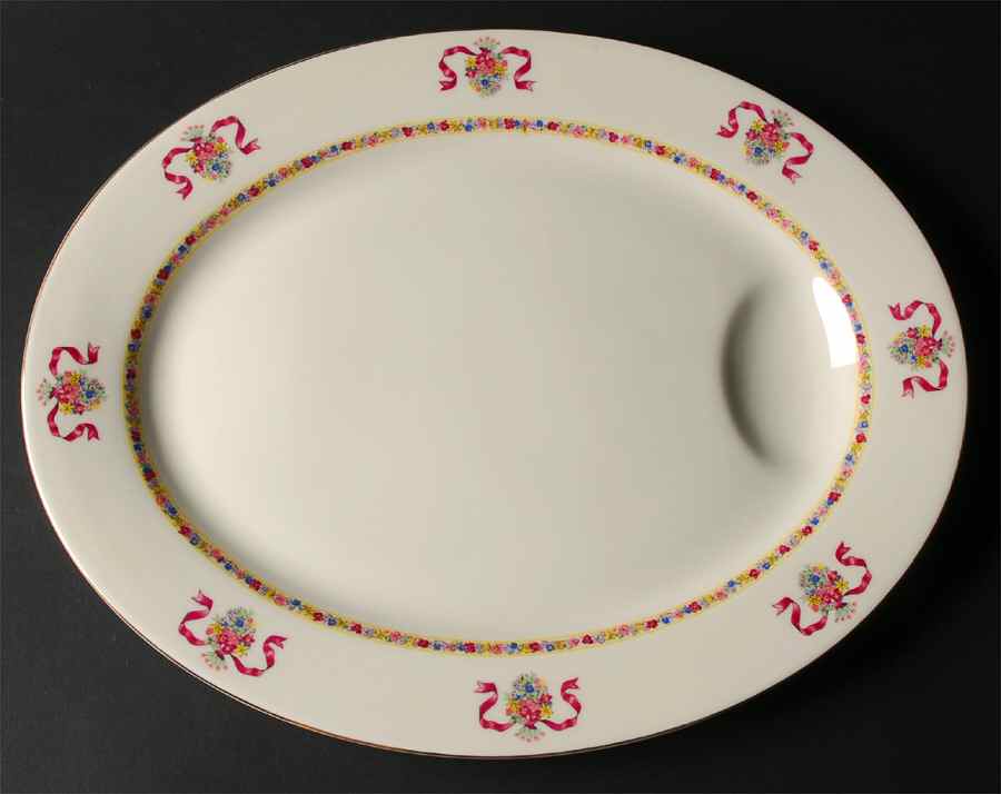 St. Regis Burgundy 16" Oval Serving Platter by Haviland-1