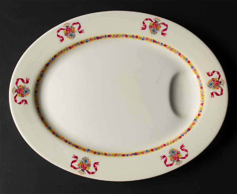 St. Regis Burgundy 14" Oval Serving Platter by Haviland-1