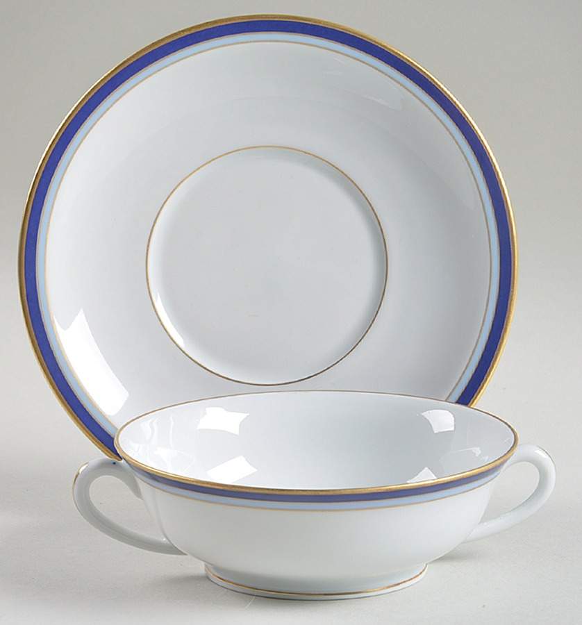 Sully Footed Cream Soup Bowl & Saucer Set by Haviland-1