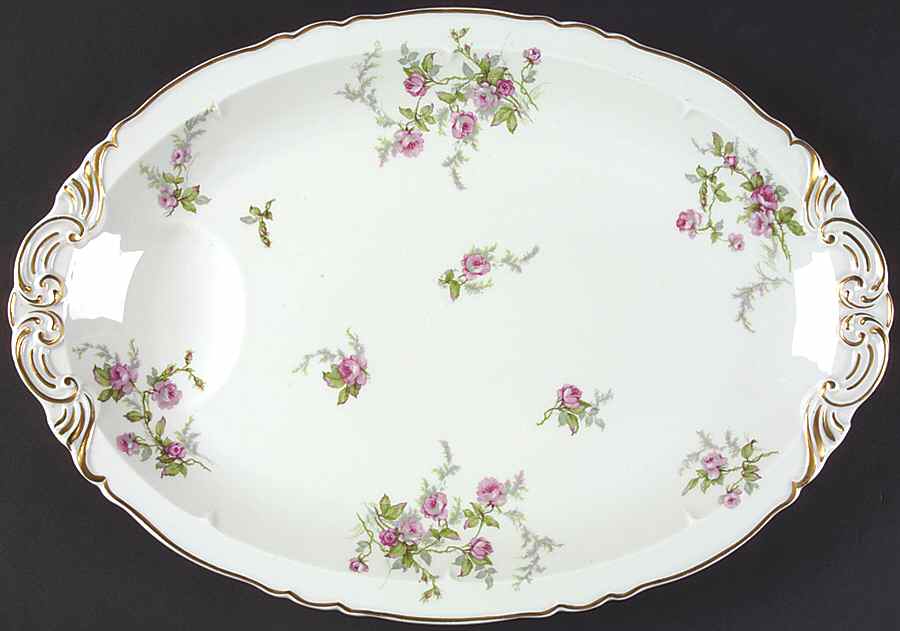 Sylvia White (Louis XIV, Newer) 15" Oval Serving Platter by Haviland-1