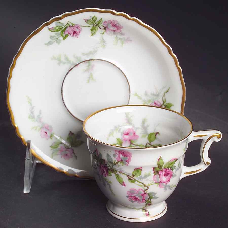 Sylvia White (Louis XIV, Newer) Footed Demitasse Cup & Saucer Set by Haviland-1