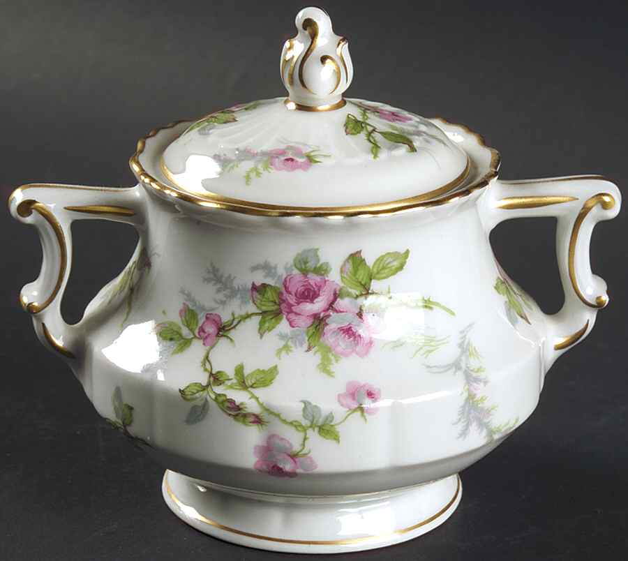 Sylvia White (Louis XIV, Newer) Sugar Bowl & Lid by Haviland-1
