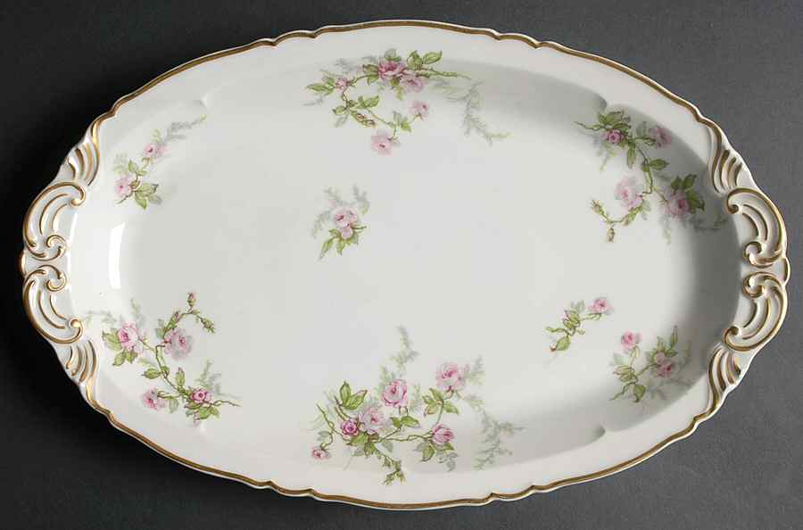 Sylvia White (Louis XIV, Newer) 13" Oval Serving Platter by Haviland-1