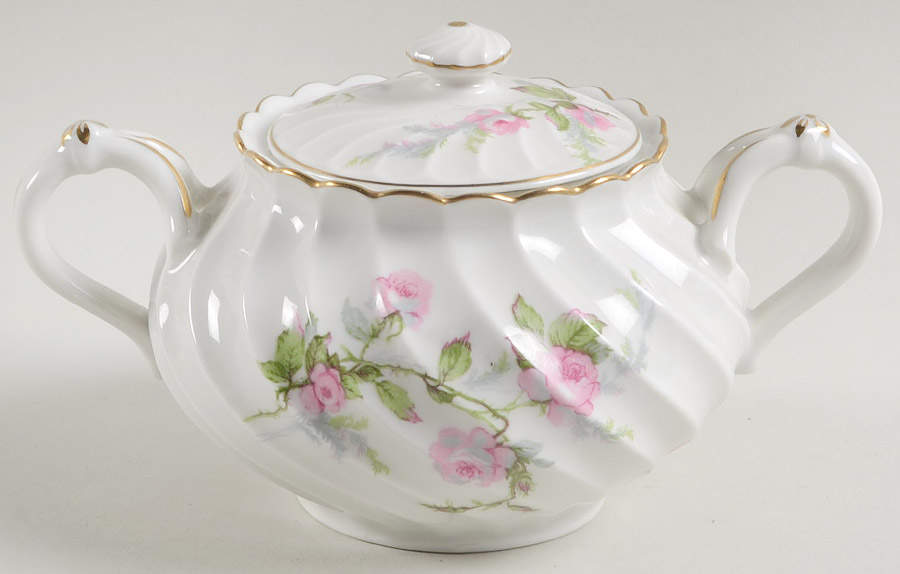 Sylvia White (Torse Shape) Sugar Bowl & Lid by Haviland-1