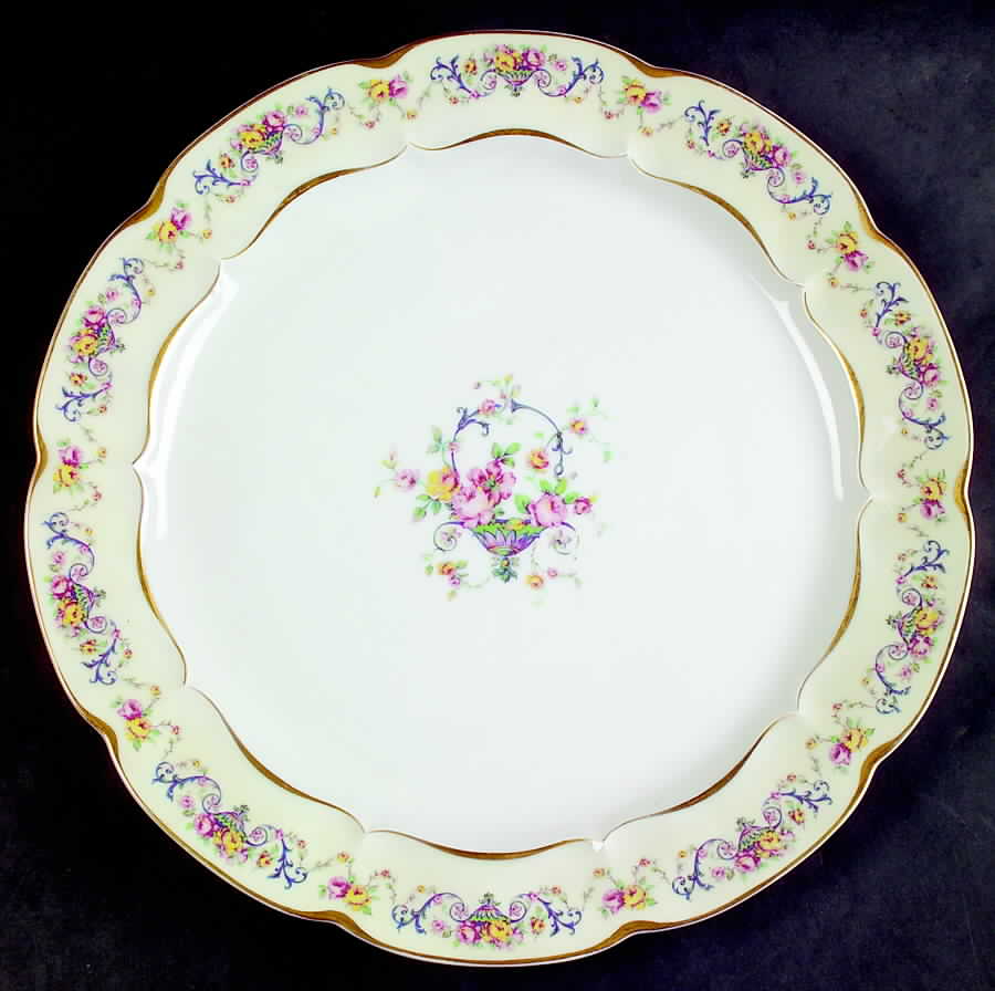 Symphony (Older, Gold Trim) 12" Chop Plate (Round Platter) by Haviland-1