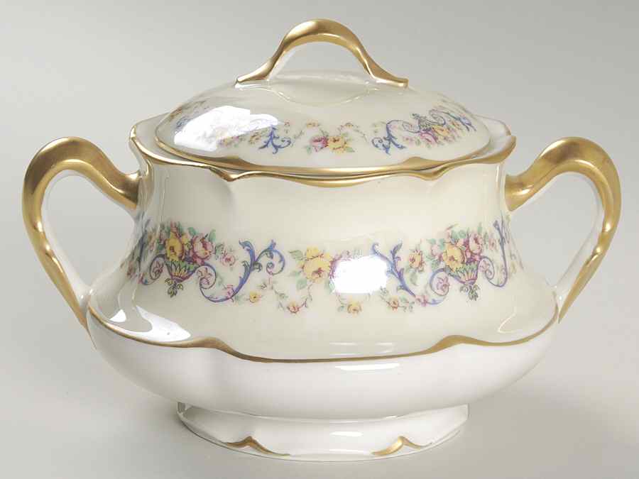 Symphony (Older, Gold Trim) Sugar Bowl & Lid by Haviland-1