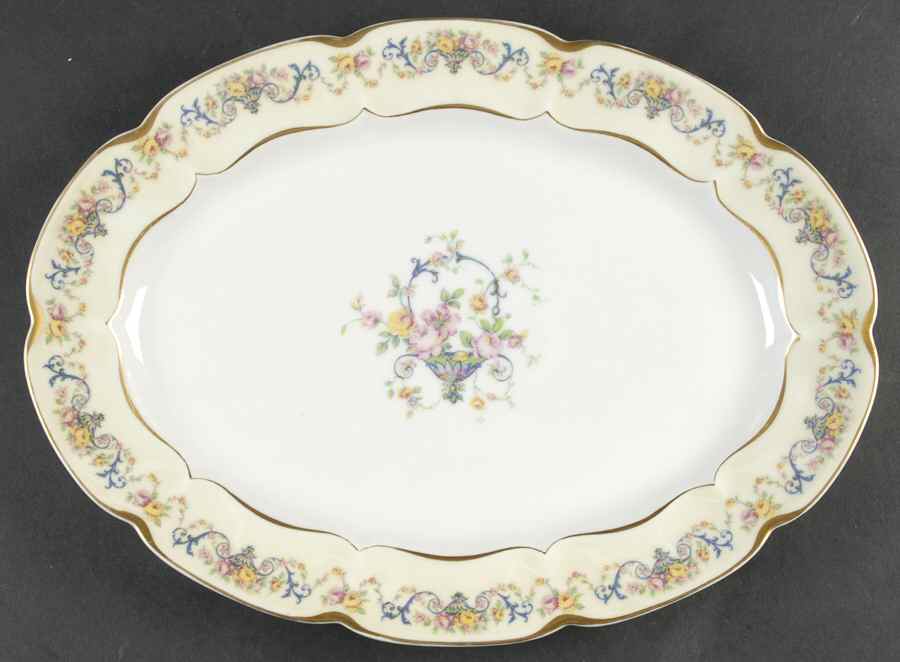 Symphony (Older, Gold Trim) 13" Oval Serving Platter by Haviland-1