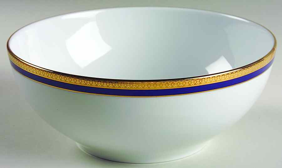 Symphonie Blue (Gold and Blue) 9" Salad Serving Bowl by Haviland-1