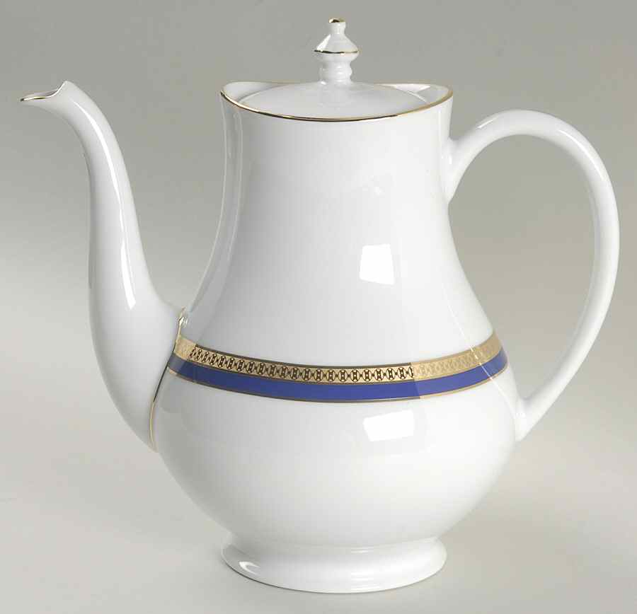 Symphonie Blue (Gold and Blue) Coffee Pot & Lid by Haviland-1