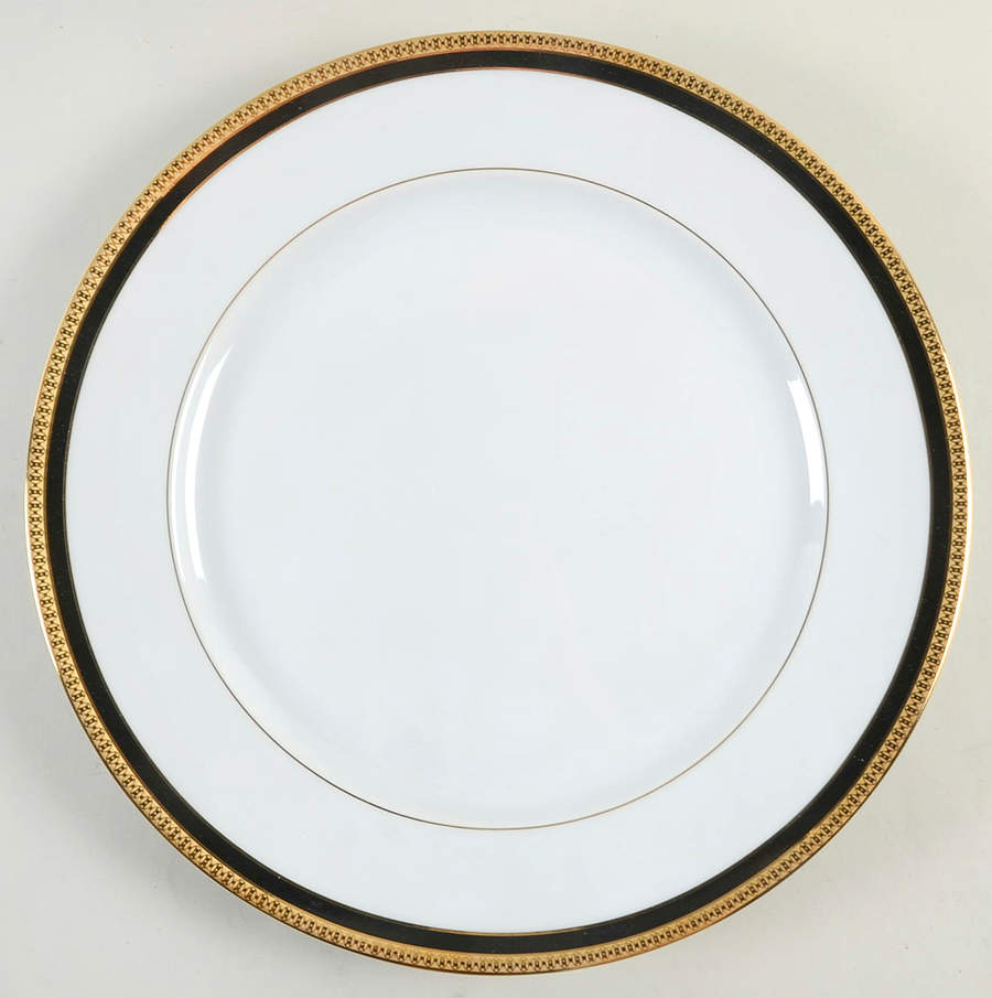 Symphonie Black (Gold and Black) 12" Chop Plate (Round Platter) by Haviland-1
