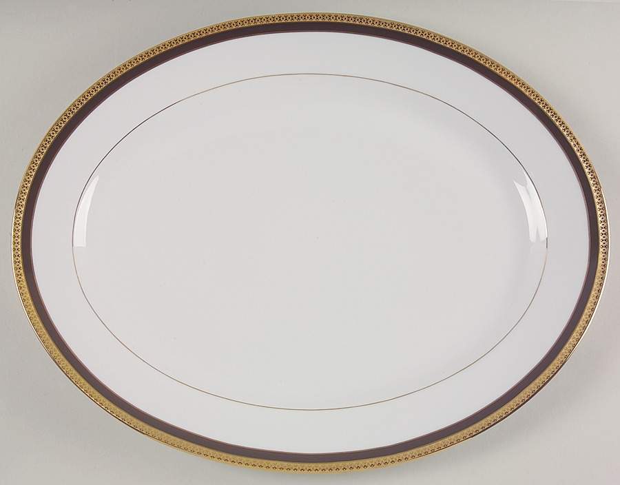 Symphonie Black (Gold and Black) 15" Oval Serving Platter by Haviland-1