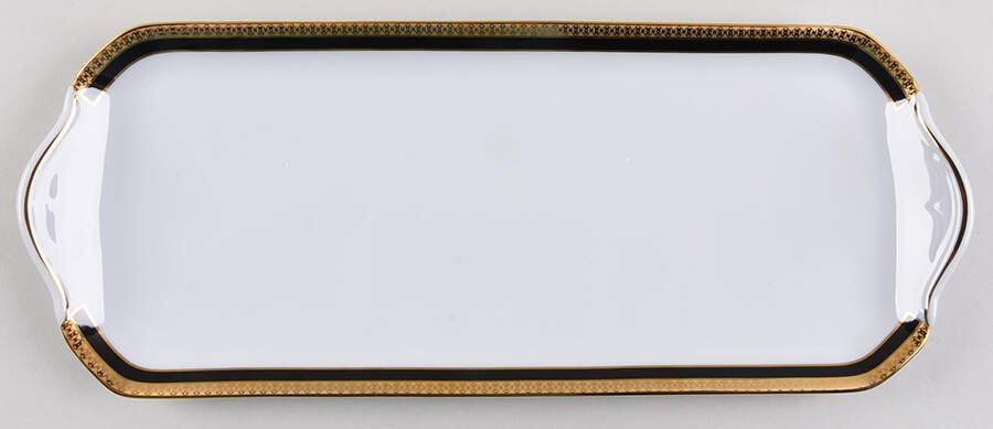 Symphonie Black (Gold and Black) Large Sandwich Tray by Haviland-1