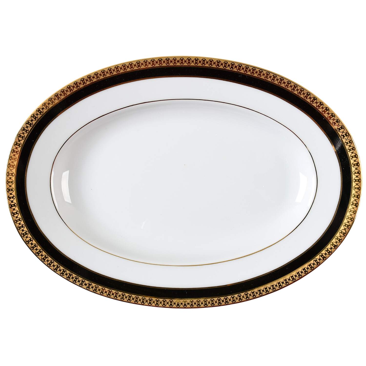 Symphonie Black (Gold and Black) Pickle Dish by Haviland-1