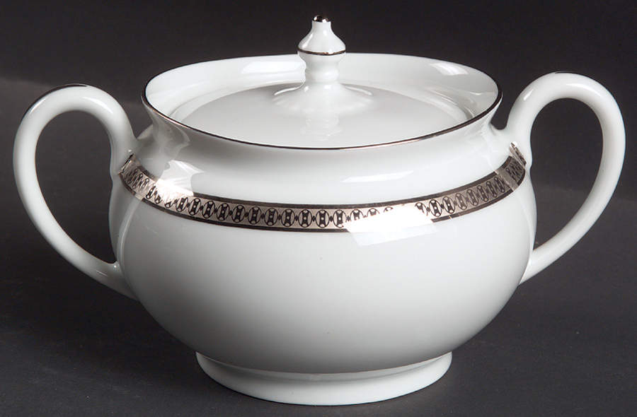 Symphonie Platine Sugar Bowl & Lid by Haviland-1