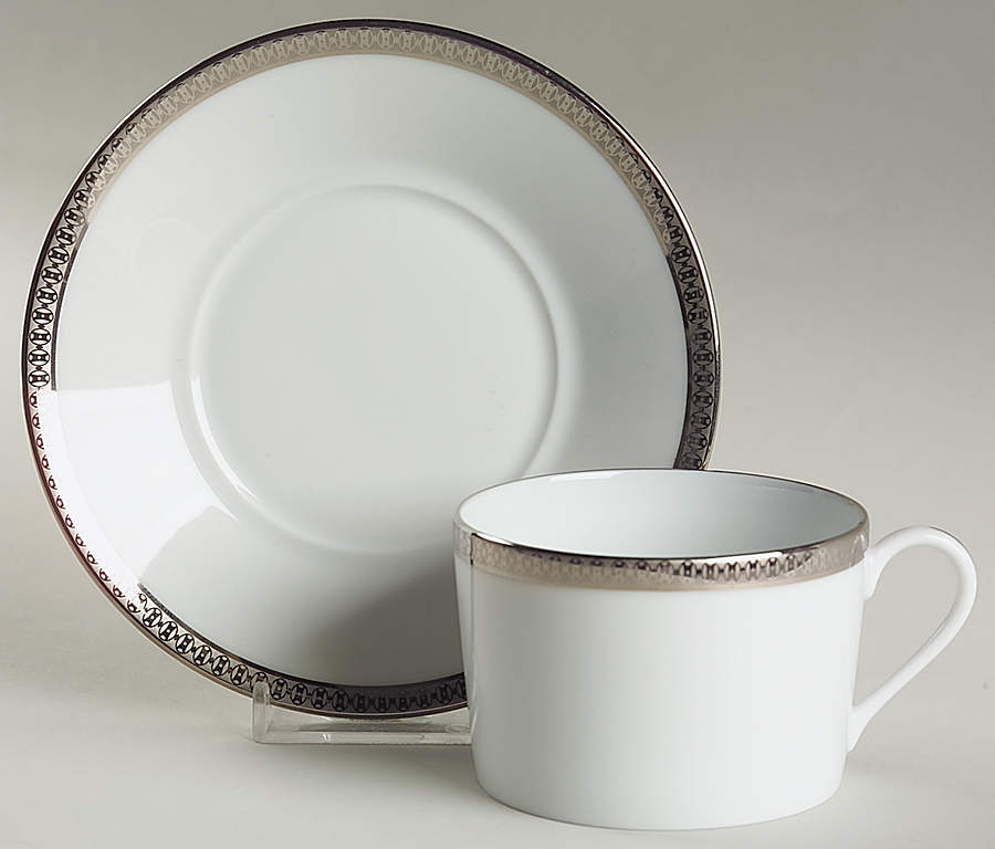 Symphonie Platine Flat Cup & Saucer Set by Haviland-1
