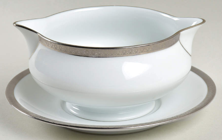 Symphonie Platine Gravy Boat & Underplate by Haviland-1