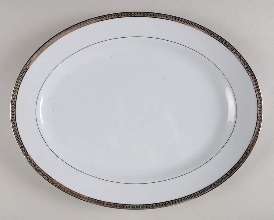 Symphonie Platine 13" Oval Serving Platter by Haviland-1