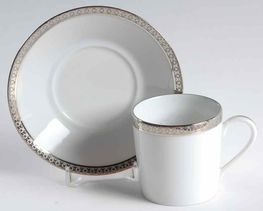 Symphonie Platine Flat Demitasse Cup & Saucer Set by Haviland-1