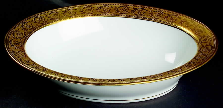 Thistle Gold 9" Oval Vegetable Bowl by Haviland-1