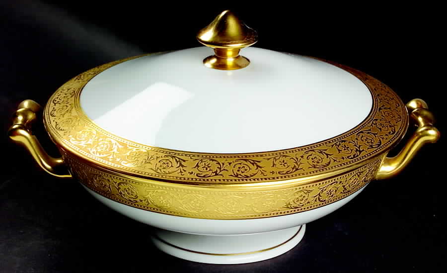 Thistle Gold Round Covered Vegetable by Haviland-1