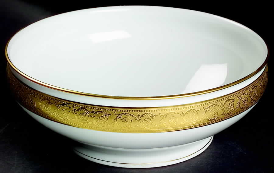 Thistle Gold 9" Salad Serving Bowl by Haviland-1