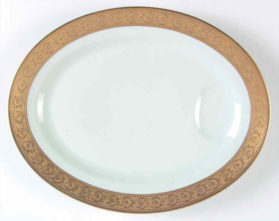 Thistle Gold 13" Oval Serving Platter by Haviland-1