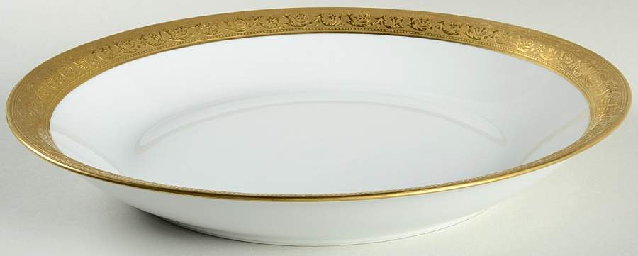 Thistle Gold 12" Deep Round Platter by Haviland-1