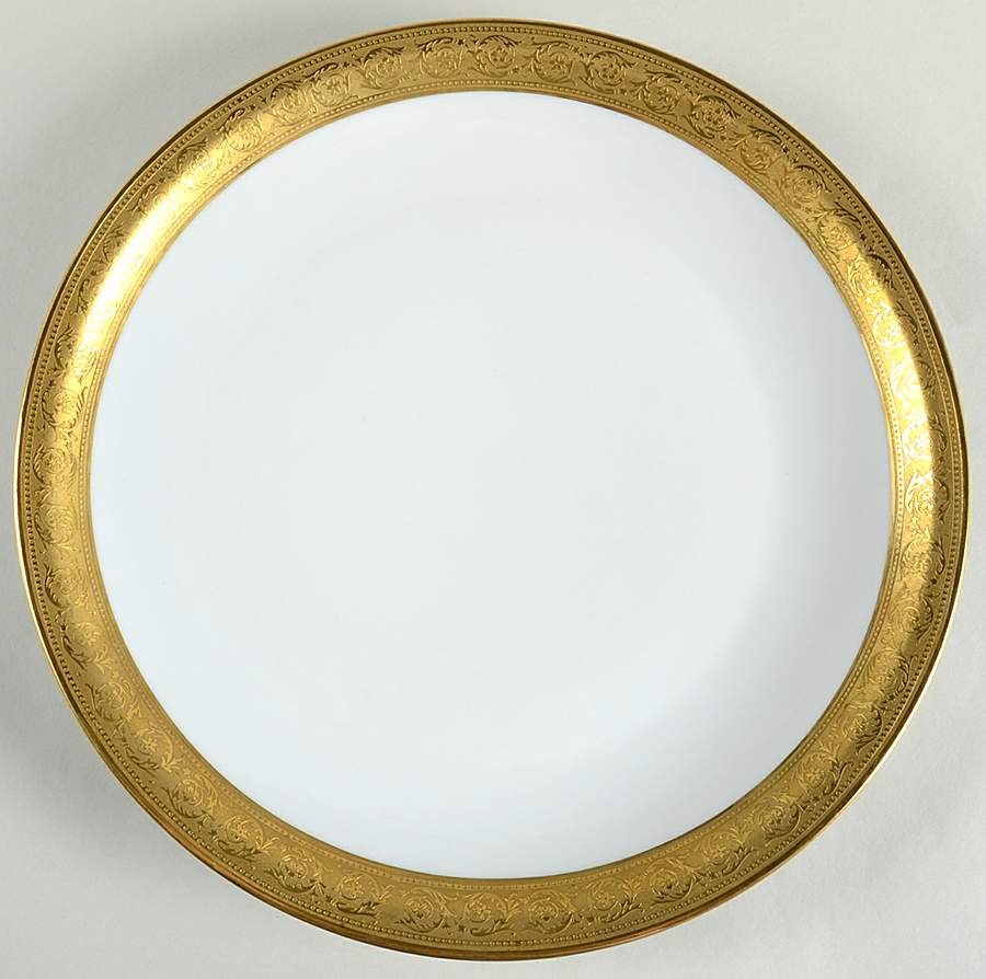 Thistle Gold 12" Chop Plate (Round Platter) by Haviland-1