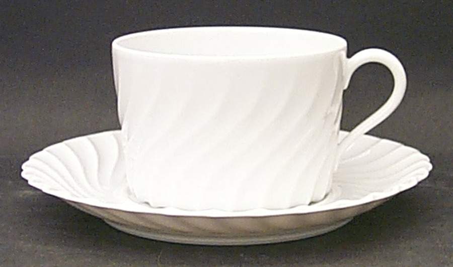 Torse White (Newer, Post 1950) Breakfast Cup & Saucer Set by Haviland-1
