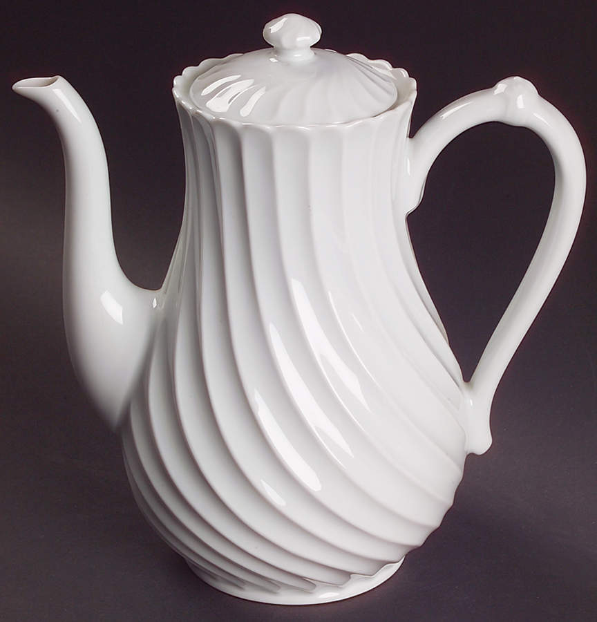 Torse White (Newer, Post 1950) Coffee Pot & Lid by Haviland-1