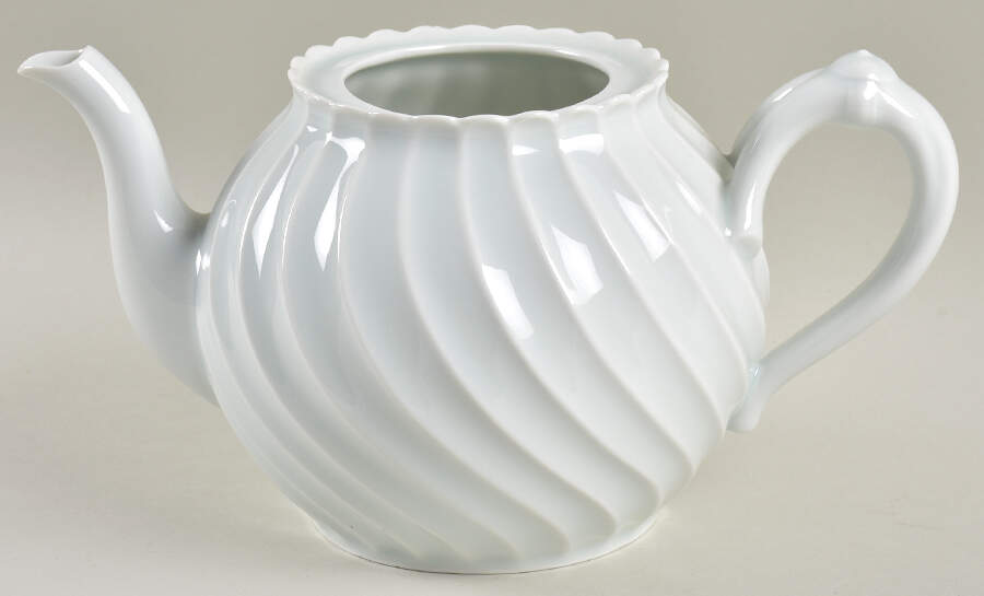 Torse White (Newer, Post 1950) Teapot No Lid by Haviland-1