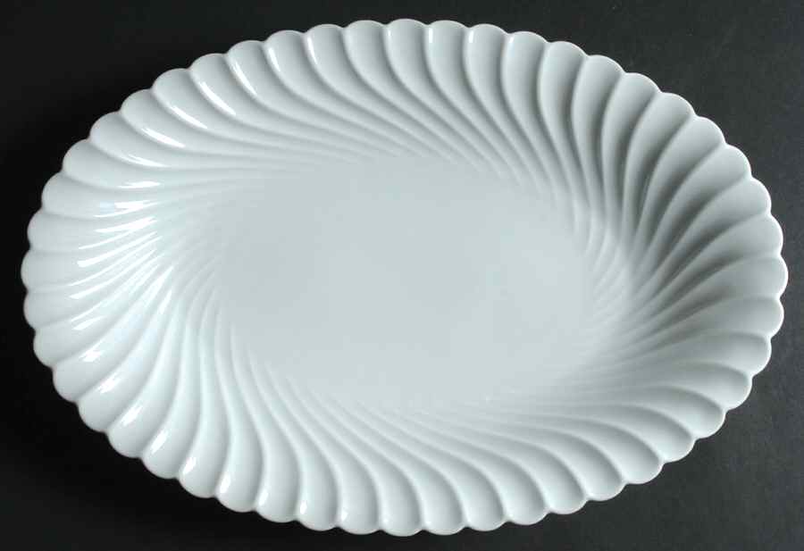 Torse White (Newer, Post 1950) 15" Oval Serving Platter by Haviland-1
