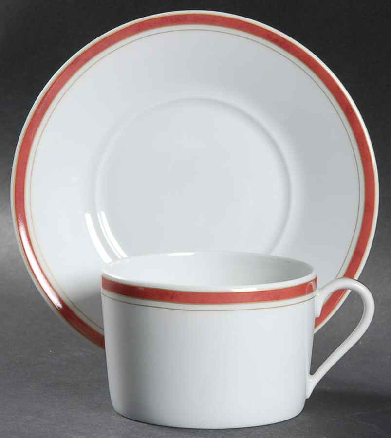 Toscane Ruby Flat Cup & Saucer Set by Haviland-1