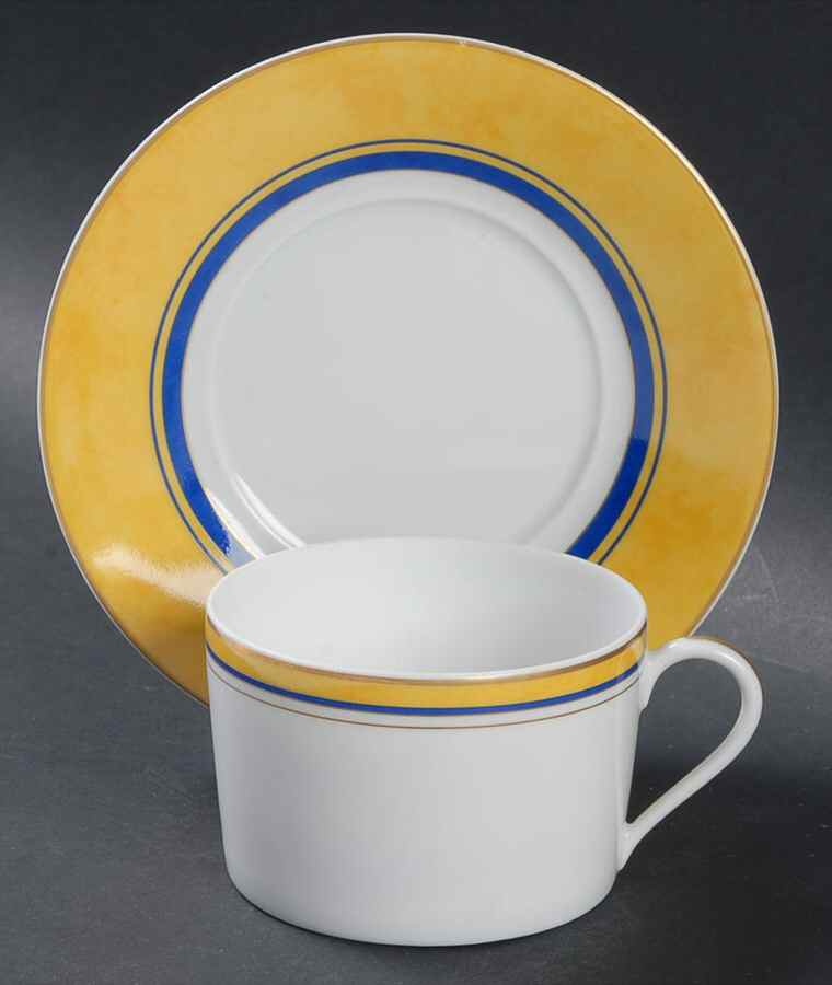 Toscane Safran (Saffron) Flat Cup & Saucer Set by Haviland-1