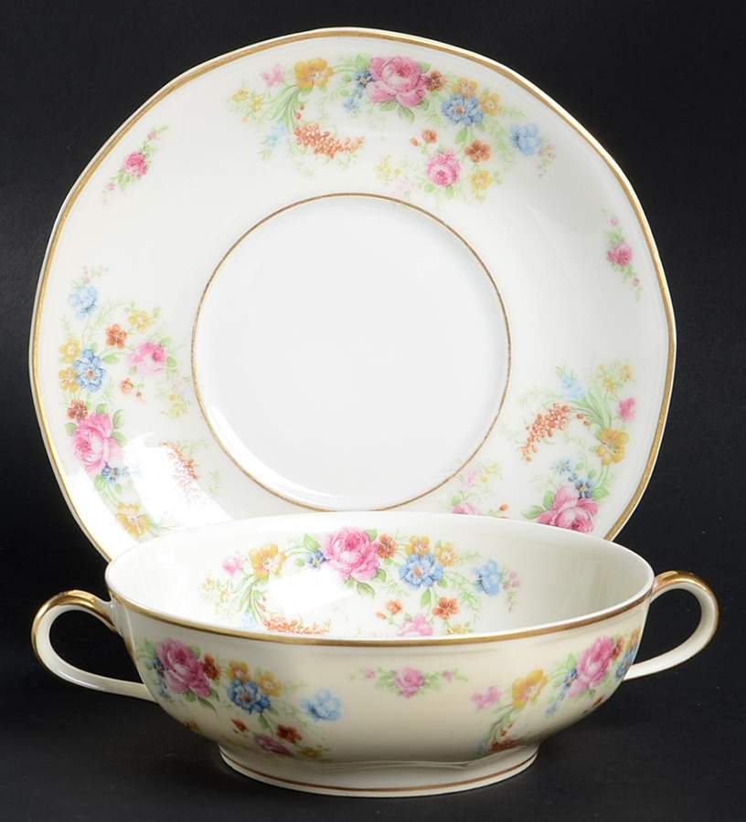 Toulons (Older) Flat Cream Soup Bowl & Saucer Set by Haviland-1