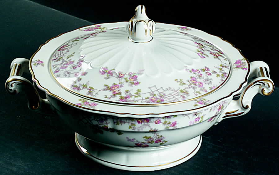 Trellis (Newer) Round Covered Vegetable by Haviland-1