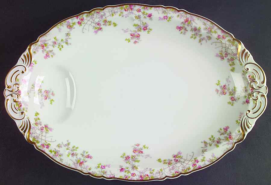 Trellis (Newer) 13" Oval Serving Platter by Haviland-1