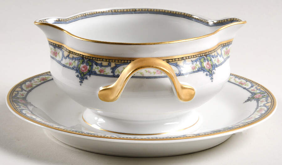 Troy (France) Gravy Boat with Attached Underplate by Haviland-1