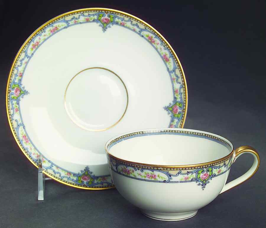 Troy (France) Flat Cup & Saucer Set by Haviland-1